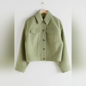 & Other Stories Topstitched Wool Blend Jacket
